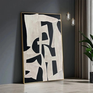 Decoración del hogar Wabi Sabi lienzo geométrico abstracto arte de la pared pintura al óleo pintada a mano textura 3D <span class=keywords><strong>cuadros</strong></span> de habitación modernos - Product Image 3