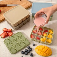 Bac à glaçons pour bébé avec couvercles - Moules en silicone flexibles pour boissons et stockage d'aliments pour bébé, sans BPA, écologiques