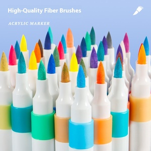 Juego de Marcadores Acrílicos de Alta Cobertura, 12 Colores, Rotuladores a Base de Agua para Múltiples Superficies, Uso Escolar, Manualidades y Arte - Product Image 3