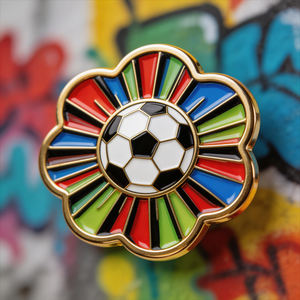 Pin de solapa de esmalte duro de metal personalizado con diseño a medida, logotipo personalizado, para eventos deportivos de fútbol, insignia de recuerdo - Product Image 2