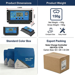 Controlador de Carga <span class=keywords><strong>Solar</strong></span> PWM OEM 10A/20A/30A <span class=keywords><strong>LiFePO4</strong></span> 12V/24V Auto LCD Doble USB CE Regulador <span class=keywords><strong>Solar</strong></span> Fuera de Red SCBOUZEAL - Product Image 4