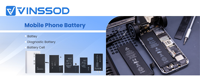 Batterie de remplacement pour iPhone 13 Mini 2406mAh, batterie Li-ion rechargeable, adaptateur de réparation de téléphone, vente en gros