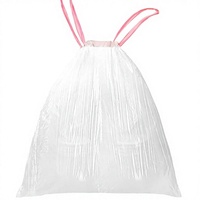 Sacs poubelles ménagers personnalisés en PE jetables grande capacité avec cordon de serrage, parfumés, blancs, en rouleau pour la cuisine et la maison