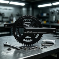 Pédalier à manivelle latérale 170 mm, axe 29 mm, en alliage d'aluminium 6061-T6, conception à montage direct, compatible avec les systèmes de transmission 11/12 vitesses