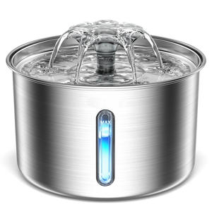 Fontaine à eau pour animaux de compagnie en acier inoxydable, distributeur automatique pour chat et chien, modèle arrondi 800g, amovible, modèle enfichable WF570 - Product Image 1