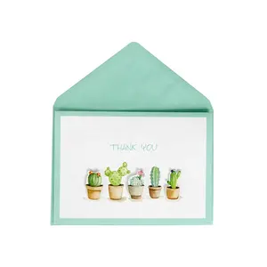 Cute Plant Handmade Hot Sale High Quality Card, 17 Years Factory Thank You Greeting Cards