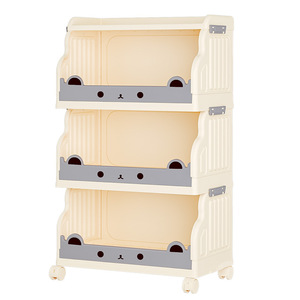Selected <b>Plastic</b> Bookshelf 4 Layers Foldable Storage <b>Rack</b> For Bedroom Living Room - Product Image 4