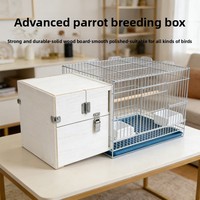 Nid de reproduction pour perroquets, cage verticale suspendue pour oiseaux, entièrement fermé, anti-fuite, avec plateau en bois