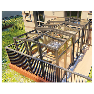 Veranda Mobile pieghevole elettrica in lega di alluminio tetto retrattile personalizzato High-End esterno cortile alluminio Pergola <span class=keywords><strong>vetro</strong></span> - Product Image 2