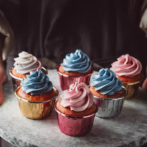 Fabbrica <span class=keywords><strong>in</strong></span> magazzino per uso alimentare 50*39mm di dimensioni laminate con lamina di <span class=keywords><strong>alluminio</strong></span> per Cupcake fodera per Cupcake con rivestimento <span class=keywords><strong>in</strong></span> pz/set 50 tazza per torta - Product Image 5