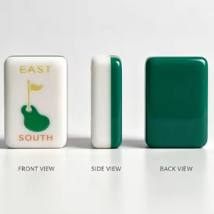 Set di Tessere per Mahjong Americano Verde Muschio con Tappetino Stampato Retrò Blu-Verde 800x800mm, Regole del Drago, Set da Poker Portatile - Product Image 5