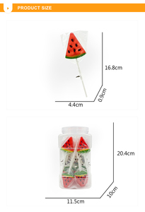 Sıcak satış tatlı meyveli sert Lolly Pop karpuz şekli uzun çubuk sert şeker lolipop - Product Image 4