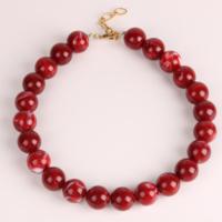 Collier pendentif boucle de perles chaîne épaisse 20 mm style bohème vintage tendance, fait main en résine acrylique multicolore, bijou statement pour femme