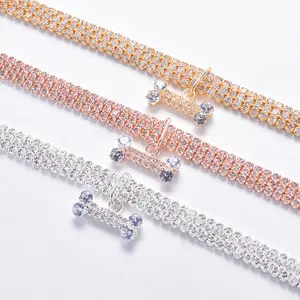 Luxe Bling Strass Halsband Verstelbare Diamant Kristal Huisdier Kraag Hond Kat Kraag Huisdier Accessoires