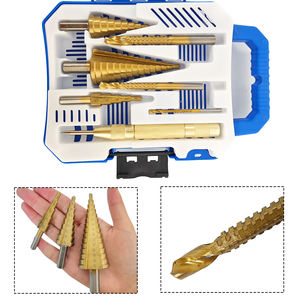 Juego de 7 Brocas Escalonadas con Vástago Redondo, Broca Multifuncional - Product Image 1