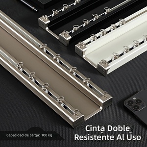 Riel de Aluminio de 2.0 mm Doble Unido para Cortinas, Accesorios Largos para Ventanas, Rieles para Cortinas - Product Image 2