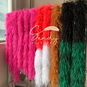 ふわふわ厚手ダチョウフェザーボアスカーフBoa De Plumasパーティーデコレーション衣服アクセサリーウェディングドレスステージパフォーマンス装飾 - Product Image 2