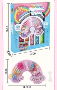 2026 Jouets perlés pour enfants, Kit de perles en vrac DIY fait main, pour bracelets de filles, jouet éducatif, collier perlé à la main - Product Image 2