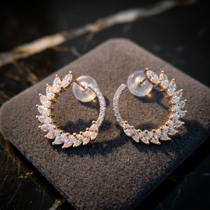 Boucles d'oreilles classiques pour femmes en or blanc avec diamants de laboratoire taille poire couleur D, pour tous les jours, mariage et fiançailles, 8g - Product Image 3