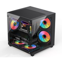 Boîtier PC ATX en verre trempé refroidi par eau panoramique à 270 degrés, vente chaude, support de rangée froide 240 pour les jeux d'e-sport, format ATX en stock