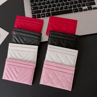 Dompet Kartu Mini Wanita Bahan Kulit PU Desain Quilted Mewah Modis Untuk Kartu Kredit, ID, Kantong Koin, Hadiah, Custom, Baru