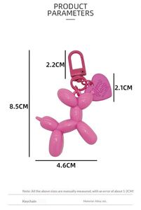 Premium Quality Laser Jelly <b>Balloon</b> Dog Keychain for Women Cute Resin Poodle Keyring Bag Charms Purse Pendant Aesthetic Gifts - Product Image 4