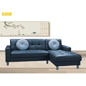 Современная мебель шезлонг и современный маленький L-образный кожаный диван