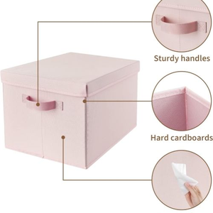 Panier à linge en lin écologique personnalisé avec couvercle, grand panier à linge pliable avec poignées en tissu, pliable, pour vêtements sales, cadeaux de bienvenue - Product Image 3