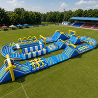 2017 Nouveau Design plus grand parcours de combattant gonflable adulte à vendre, équipement de jeux en plein air pour le sport d'équipe