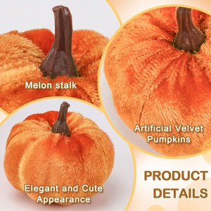 Mini citrouilles en velours en gros, mini citrouilles faites à la main pour la <span class=keywords><strong>d</strong></span>écoration de la maison, du salon, des mariages, <span class=keywords><strong>d</strong></span>'Halloween et de l'automne - Product Image 3