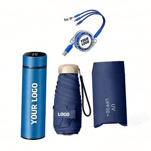 Paraguas de Bolsillo Plegable Mini Plano 2026 con Revestimiento Negro, Paraguas Portátil para Mujer con Protección UV, Paraguas Cápsula Personalizado - Product Image 1