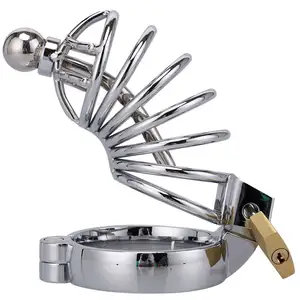 Chinese Factory Metal Chastity Cage Penis Plug Cock Lock Male Restraint Sex Toys For Men
