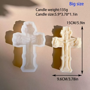 تصميم جديد 2-حجم عبر شمعة قالب سيليكون ديي عيد الفصح Jesus سيليكون العفن الراتنج اليدوية ، قالب حجم كبير - Product Image 3