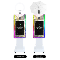 Machine logicielle de cabine photo miroir de selfie de mariage cabine photo miroir magique tactile interactif avec appareil photo intégré et imprimante