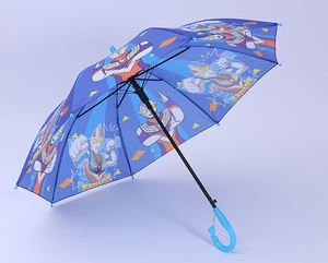 ร่มเด็กกึ่งอัตโนมัติลายการ์ตูน โพลีเอสเตอร์ ทรงตรง สำหรับเด็กนักเรียน ขนาด 18 นิ้ว 8 ซี่โครง โครงโลหะ ยืดหดได้ - Product Image 5