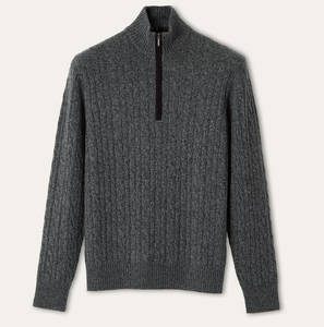 <span class=keywords><strong>Pull</strong></span> en cachemire <span class=keywords><strong>torsadé</strong></span> à <span class=keywords><strong>col</strong></span> épais pour <span class=keywords><strong>homme</strong></span>, avec logo personnalisé, style Treccia, avec demi-fermeture éclair - Product Image 5