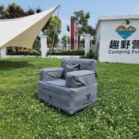 Canapé gonflable d'extérieur portable, chaise de camping gonflable, canapé gonflable individuel avec poche de rangement pour la plage, le pique-nique, la pelouse