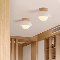Plafonnier moderne en pierre translucide, luminaire encastré en bois naturel, lampe de plafond pour couloir, entrée, vestiaire
