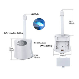 ไฟส่องสว่างอัตโนมัติ 16 สี พร้อมเซ็นเซอร์ตรวจจับความเคลื่อนไหวสำหรับโถสุขภัณฑ์ ไฟห้องน้ำกันน้ำ ไฟแบ็คไลท์สำหรับโถสุขภัณฑ์ - Product Image 4
