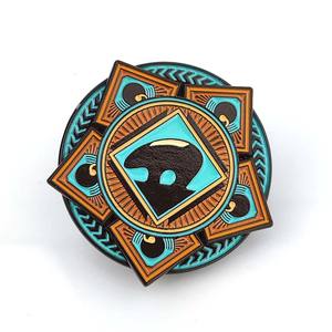 Dmq — Badge Double couche, Style National rétro, <span class=keywords><strong>pour</strong></span> hommes et femmes, épingle personnalisée, épingles en métal émail coloré, épingles à revers carrées et <span class=keywords><strong>boussole</strong></span> - Product Image 3