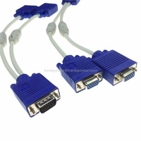 Câble séparateur VGA DB15 1 mâle vers 2 femelles, câble vidéo VGA pour ordinateur PC 30 cm