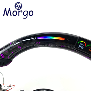 Para BMW F30 F10 E90 E60 E46 M2 M3 M4 M5 M6 X5 Volante de fibra de carbono forjado estilo Raacing personalizado con LED de vibración - Product Image 4