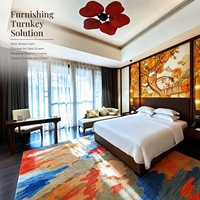 Modernes Doppelbett-Set für Hotels, Doppelbett im Hotel-Design, Bettgestell in Doppel- und Queen-Größe, Modernes Hotelbett, Hotelbettgestell