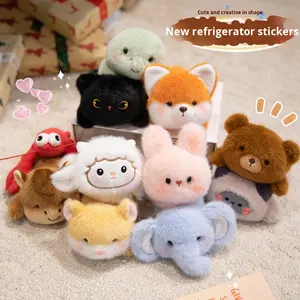 Lindo gato de langosta imán de nevera oso marrón juguete de peluche magnético zorro elefante conejito tortuga animales de peluche PP algodón regalo de promoción - Product Image 3