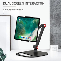 Support de téléphone portable et tablette pliable en métal à base stable et angle réglable, avec réduction en gros, pour bureau, studio, magasin de détail, en promotion