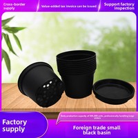Pot tanaman dalam ruangan, Pot anggrek plastik hitam 4 inci desain Modern