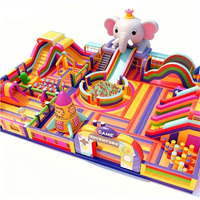 Parc de jeux gonflables sur le thème de l'éléphant, structure gonflable commerciale en PVC pour enfants, location de terrain de jeux