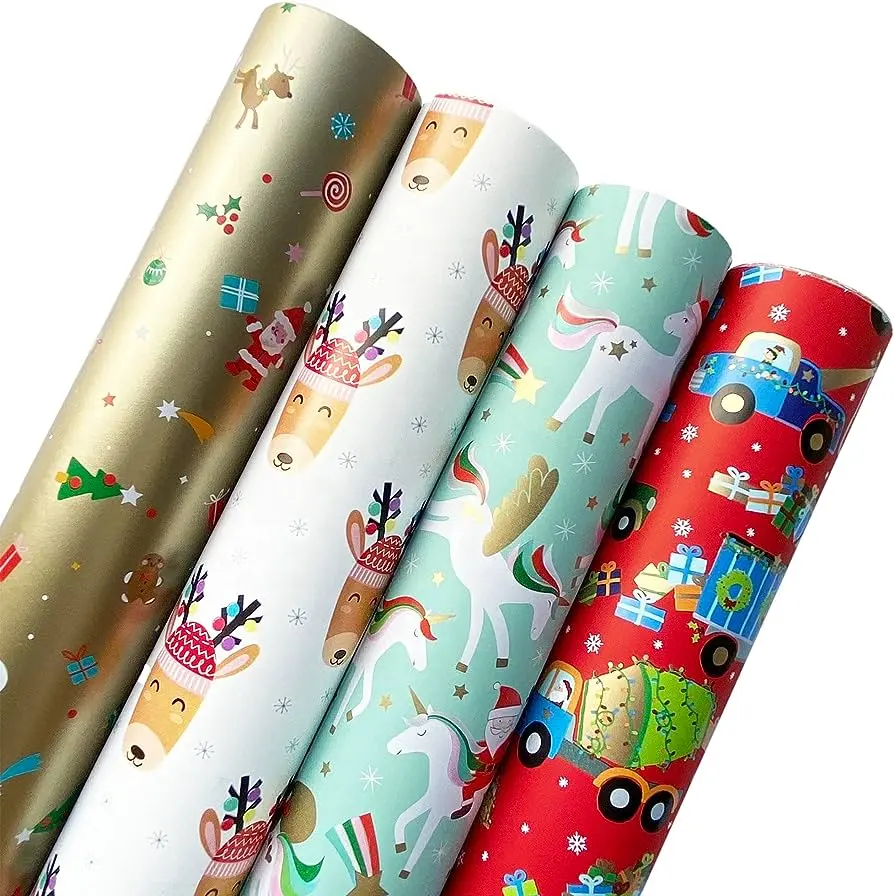Custom Gift Wrapping Paper Roll Christmas Gift Wrapping Paper For Packaging