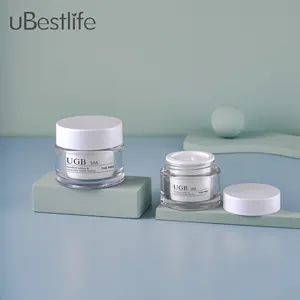 UGB-A Series Luxury empty 15g 30g 50g transparent cosmetic containers jars Plastic face cream jar with lids in stock MOQ 100