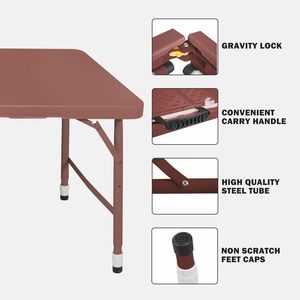 Customized Cheap <b>Portable</b> Outdoor Folding <b>Table</b> /6/8ft White Plastic Foldable Garden <b>Table</b> Modern Design for Dining Events Party - Product Image 3